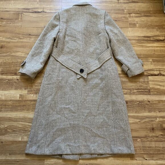 VTG Freddi-Gail M Tan Wmns Union Made ILGWU 100% Wool Trench Overcoat Old Money - Picture 15 of 16